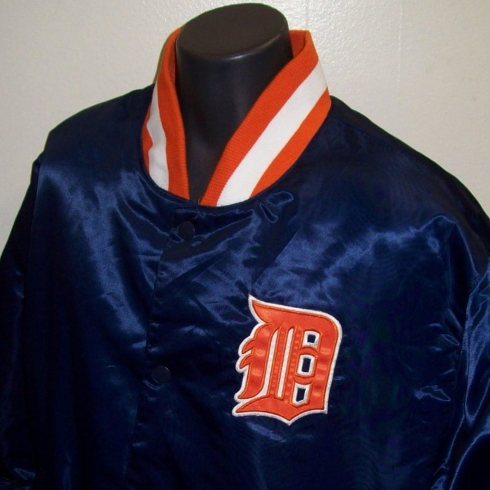 DETROIT TIGERS Starter Snap Down Jacket  3X BLUE - Picture 3 of 8